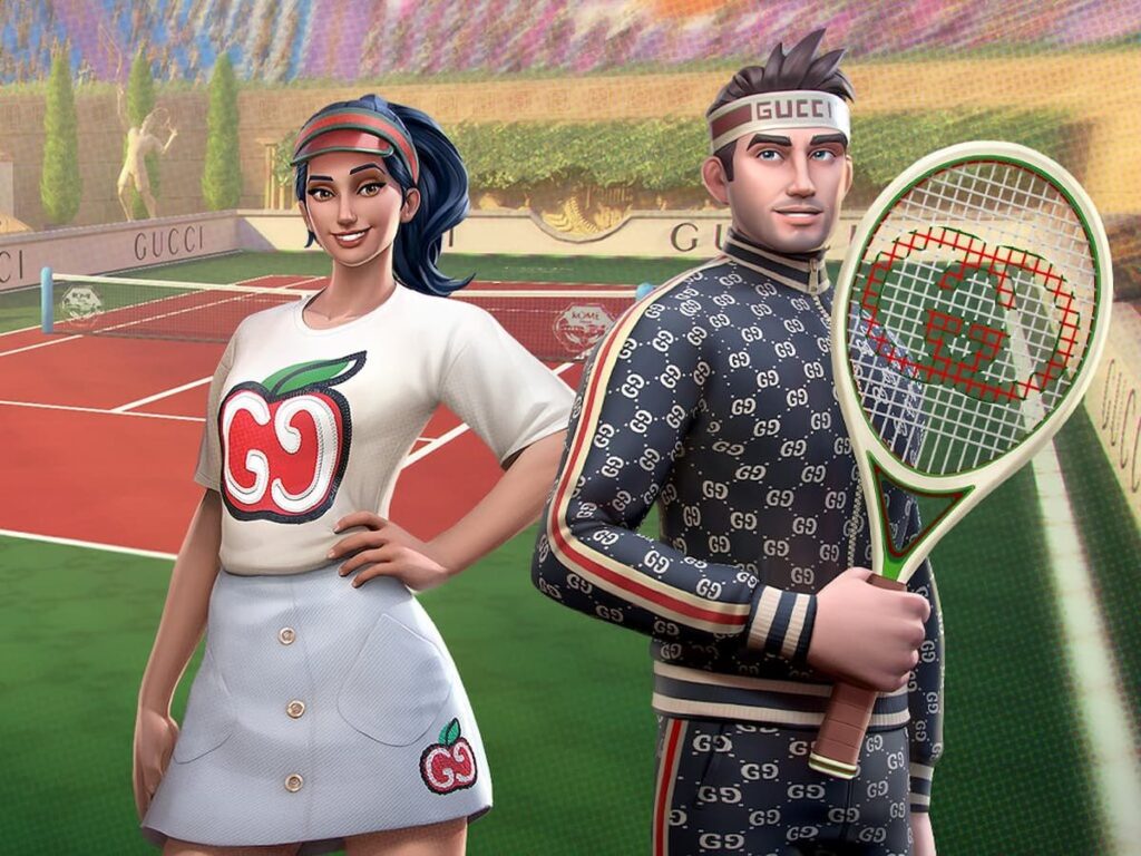 Parceria da Gucci com o jogo Tennis Clash (2020)