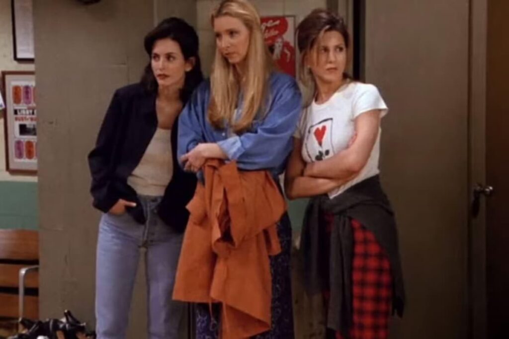 Courtney Cox, Lisa Kudrow e Jennifer Aniston em Friends (1994)