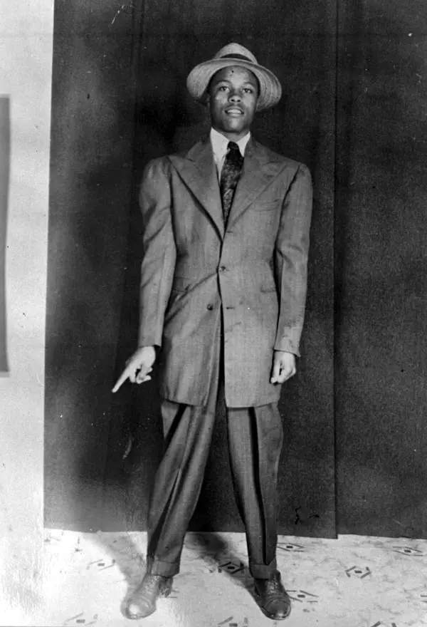 Rayfield McGhee usando zoot suit: Tallahassee, Florida (1942).