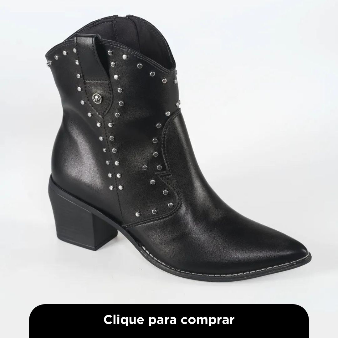 Bota Ankle Boot Via Marte Country Preto Feminino