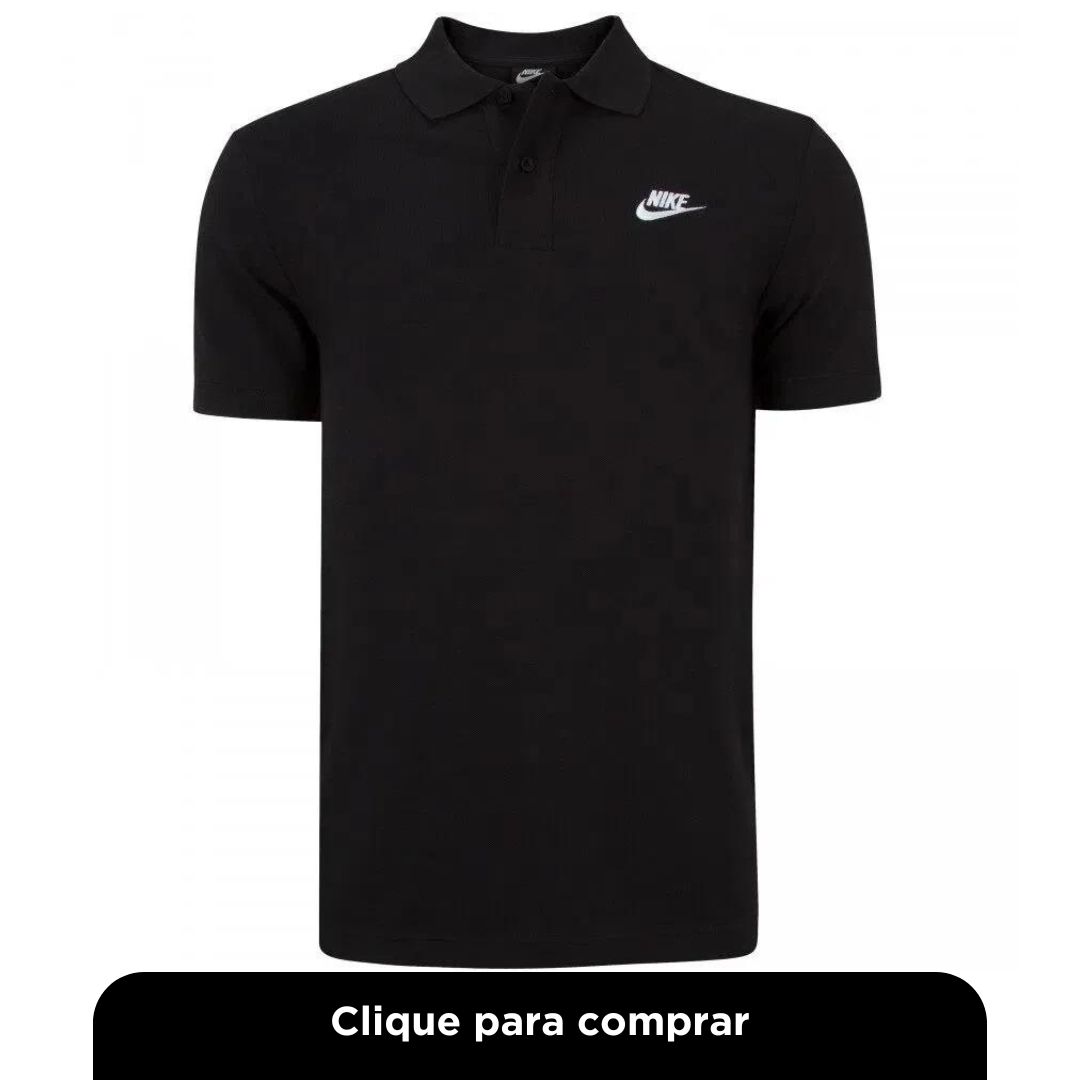 Camiseta Polo Nike Sportswear Preto/Branco