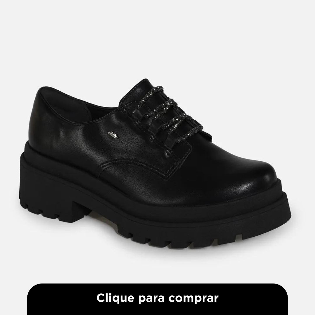 Sapato Oxford Tratorado Feminino Dakota Preto