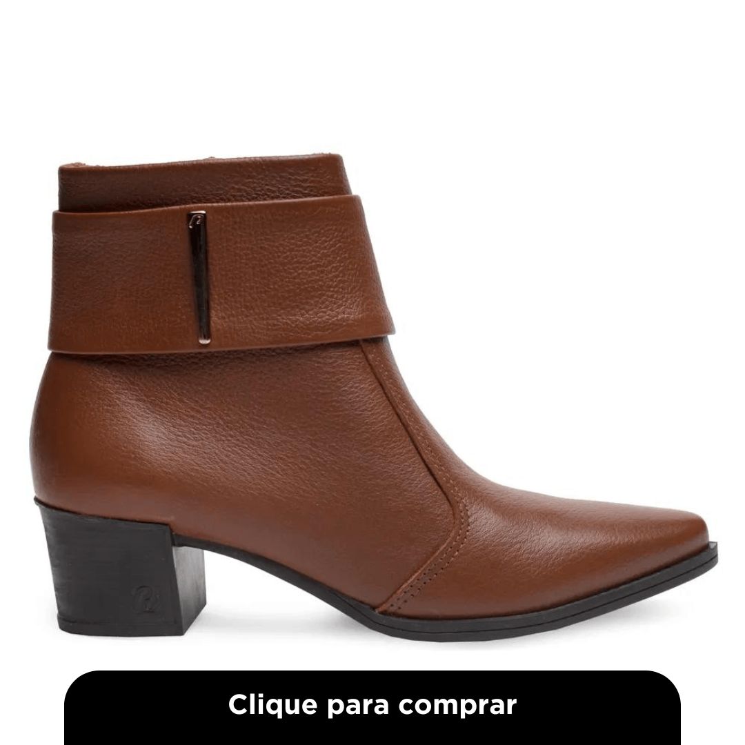 Bota Feminina Pegada Verona Cano Curto Terracota