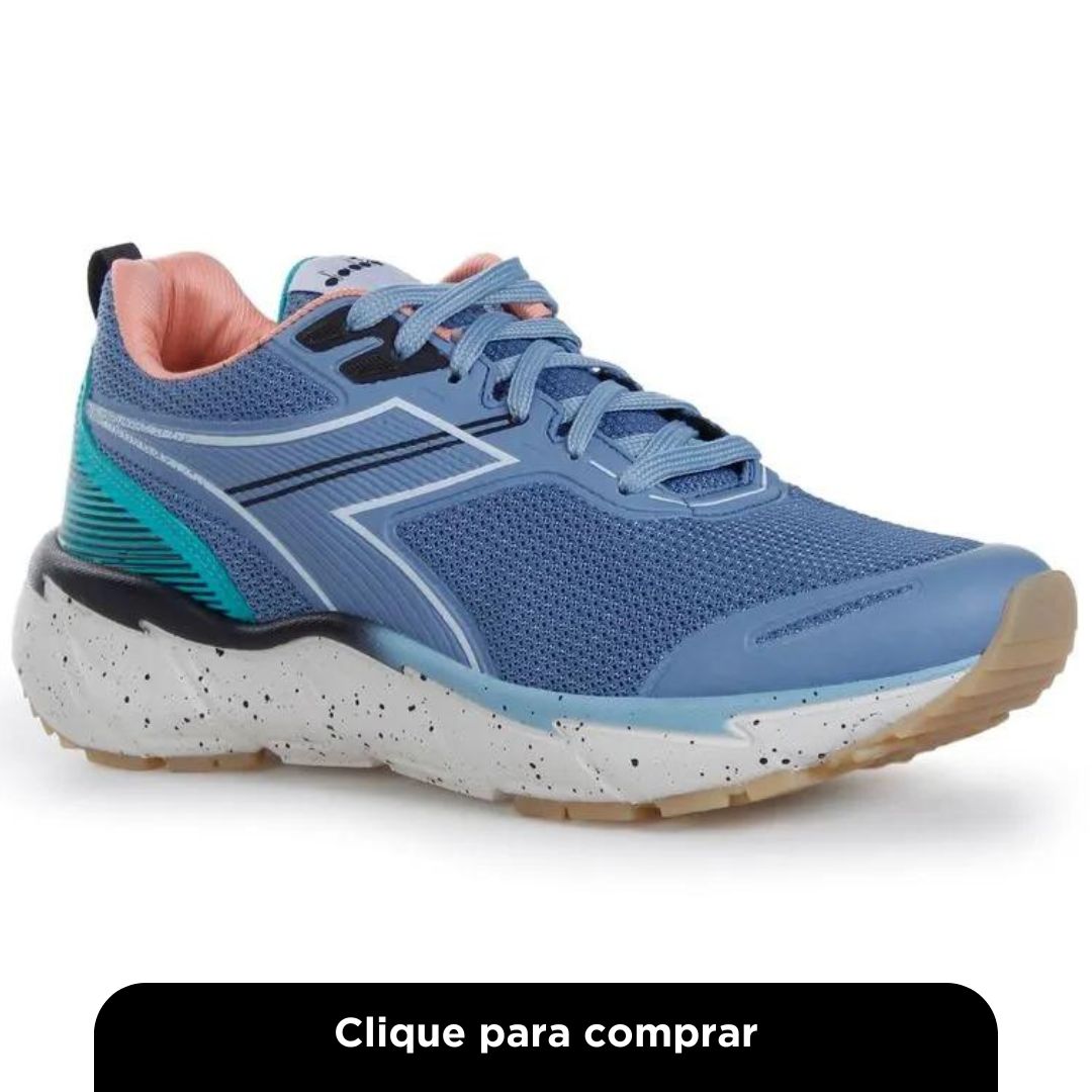 Tênis Running Diadora Apollo Trail Azul e Verde Unissex