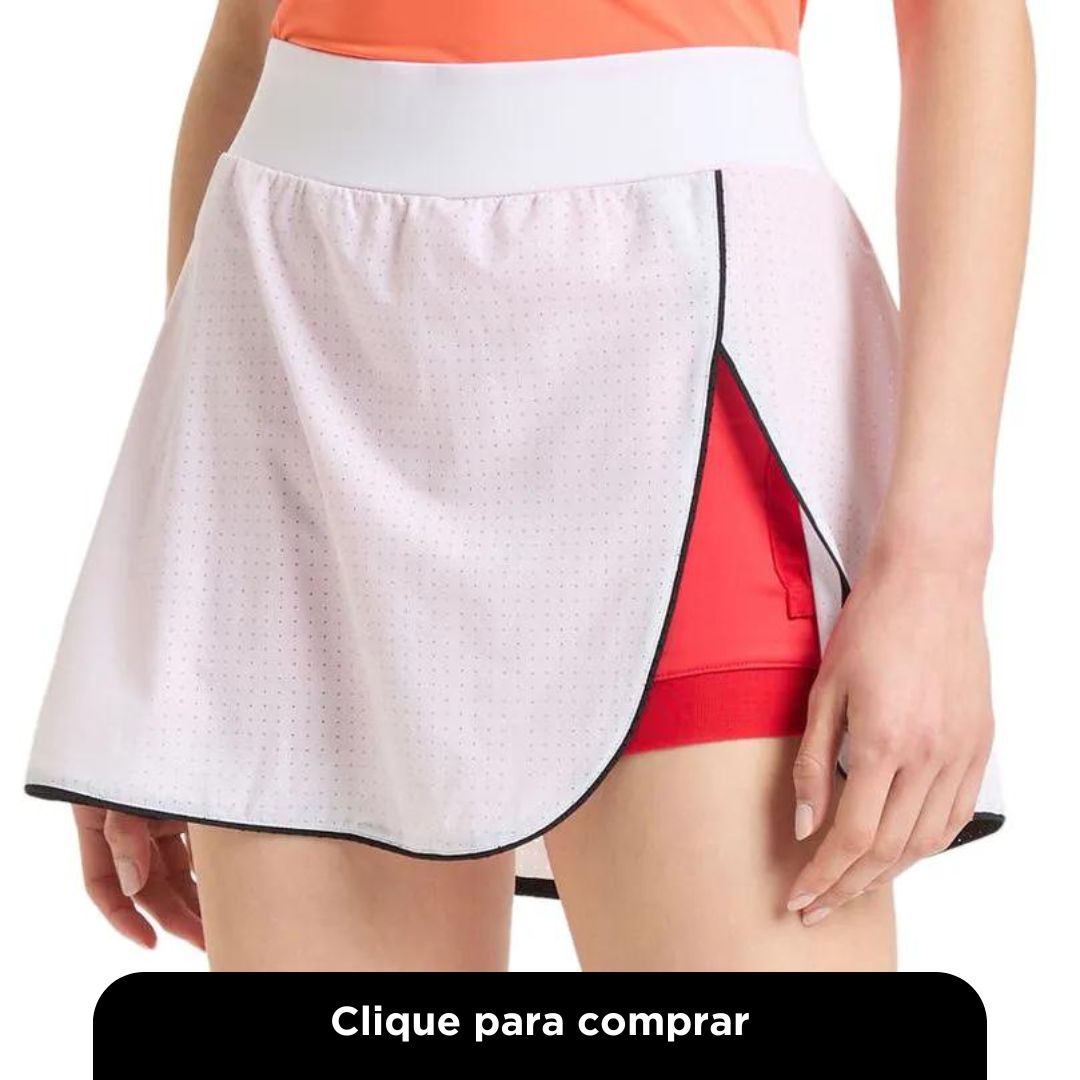 Short-Saia Esportiva Diadora L. Skirt Icon Branco Feminino