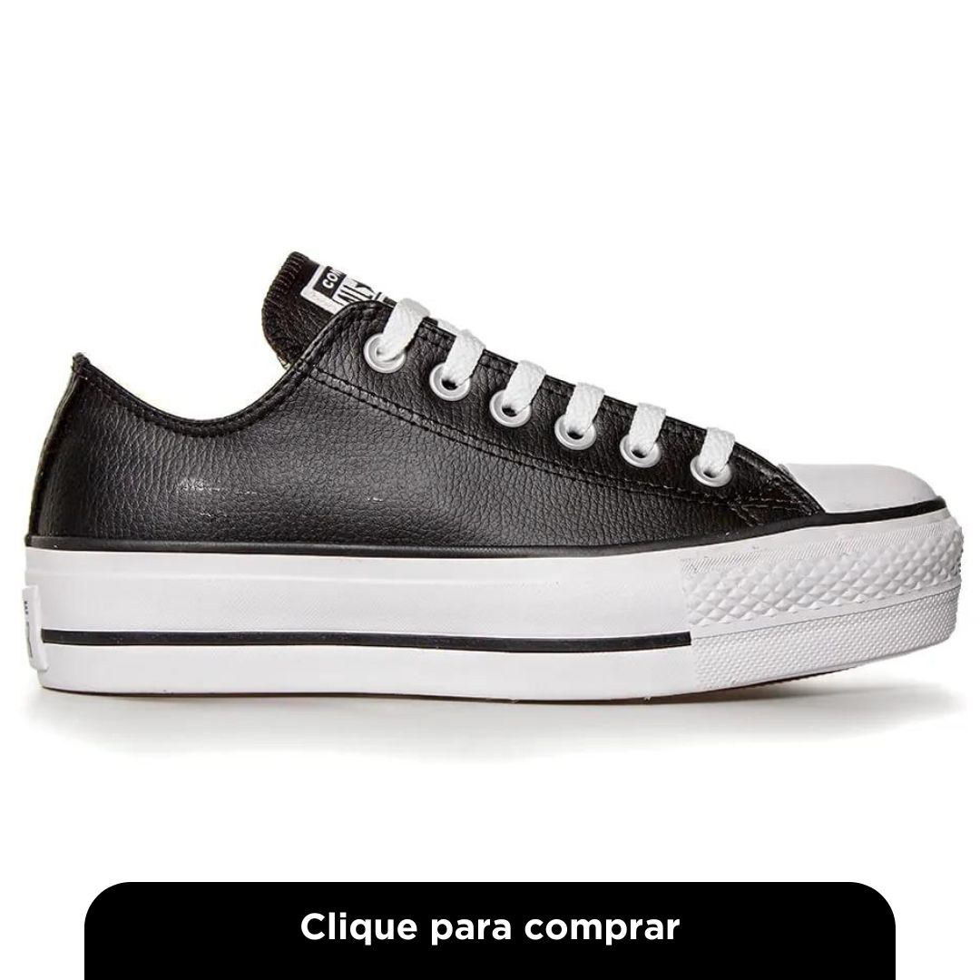 Tênis Chuck Taylor All Star Ox Lift Couro Platform Preto Feminino