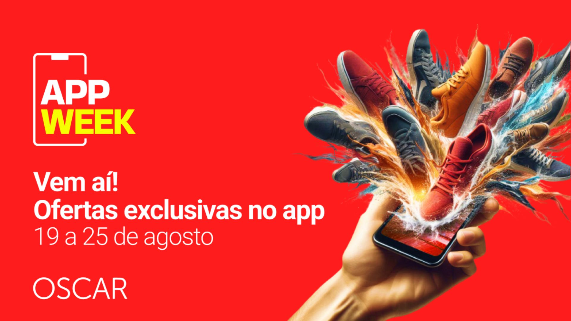 Capa dando as informações sobre a App Week que acontecerá entre os dias 19 e 25 de agosto de 2024 e para participar deve-se instalar o app Oscar