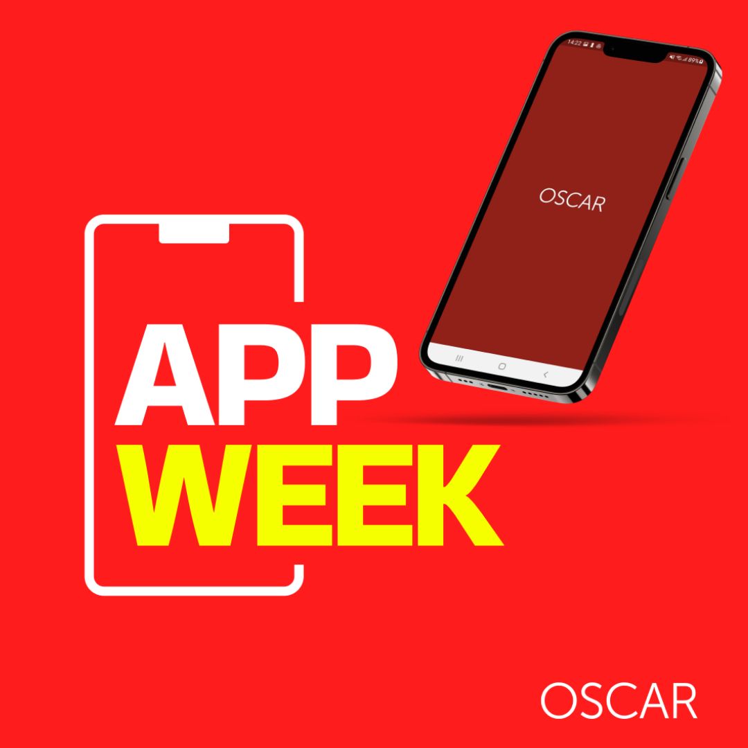 Imagem indicando que para participar da App Week é necessário fazer o download pelo celular do app Oscar