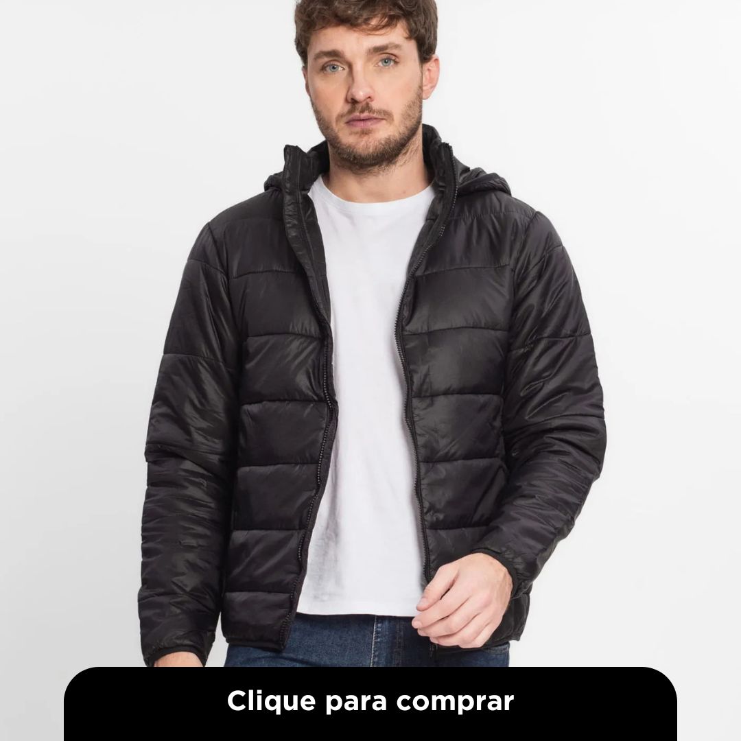 Jaqueta Com Capuz Masculina Diametro Preto